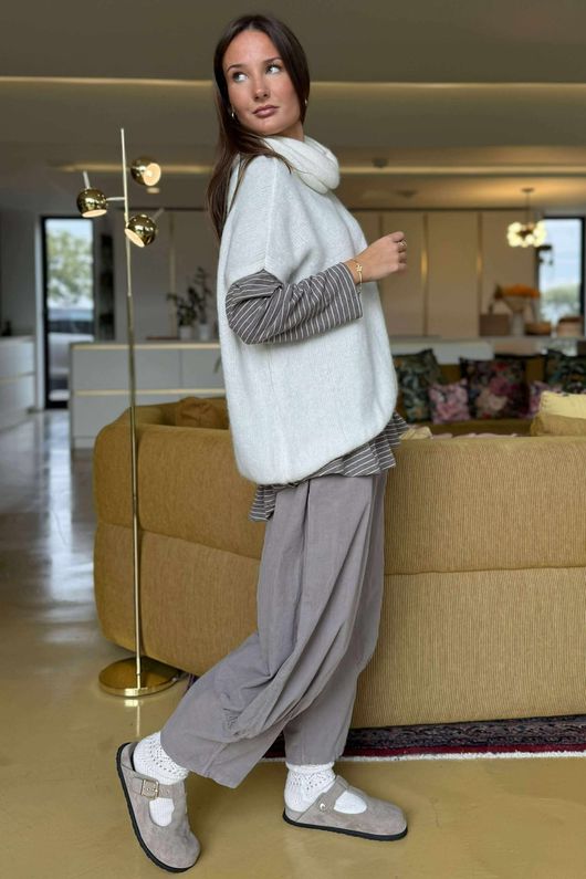 Morag Cowl Knit Tank Ecru /4 =